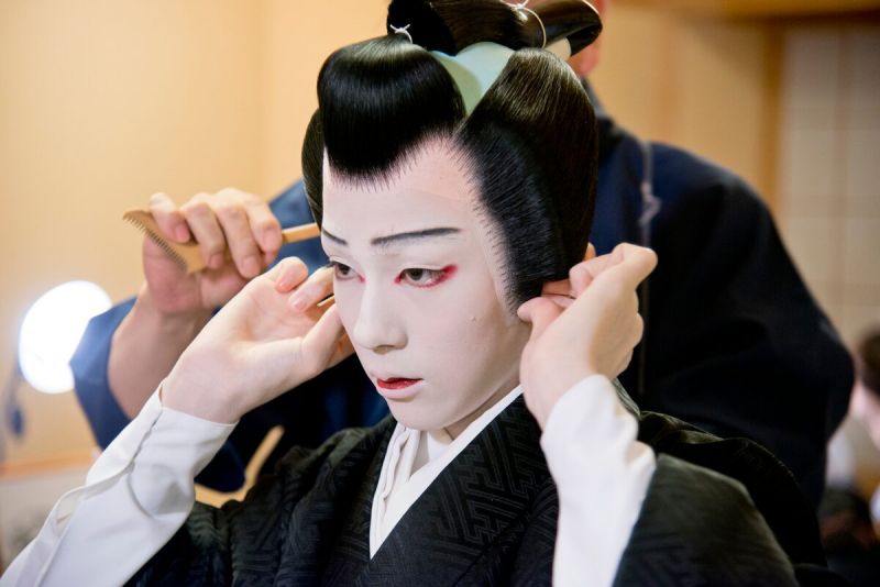 fujima itsuki hóa trang diễn kịch kabuki fujima itsuki hóa trang diễn kịch kabuki